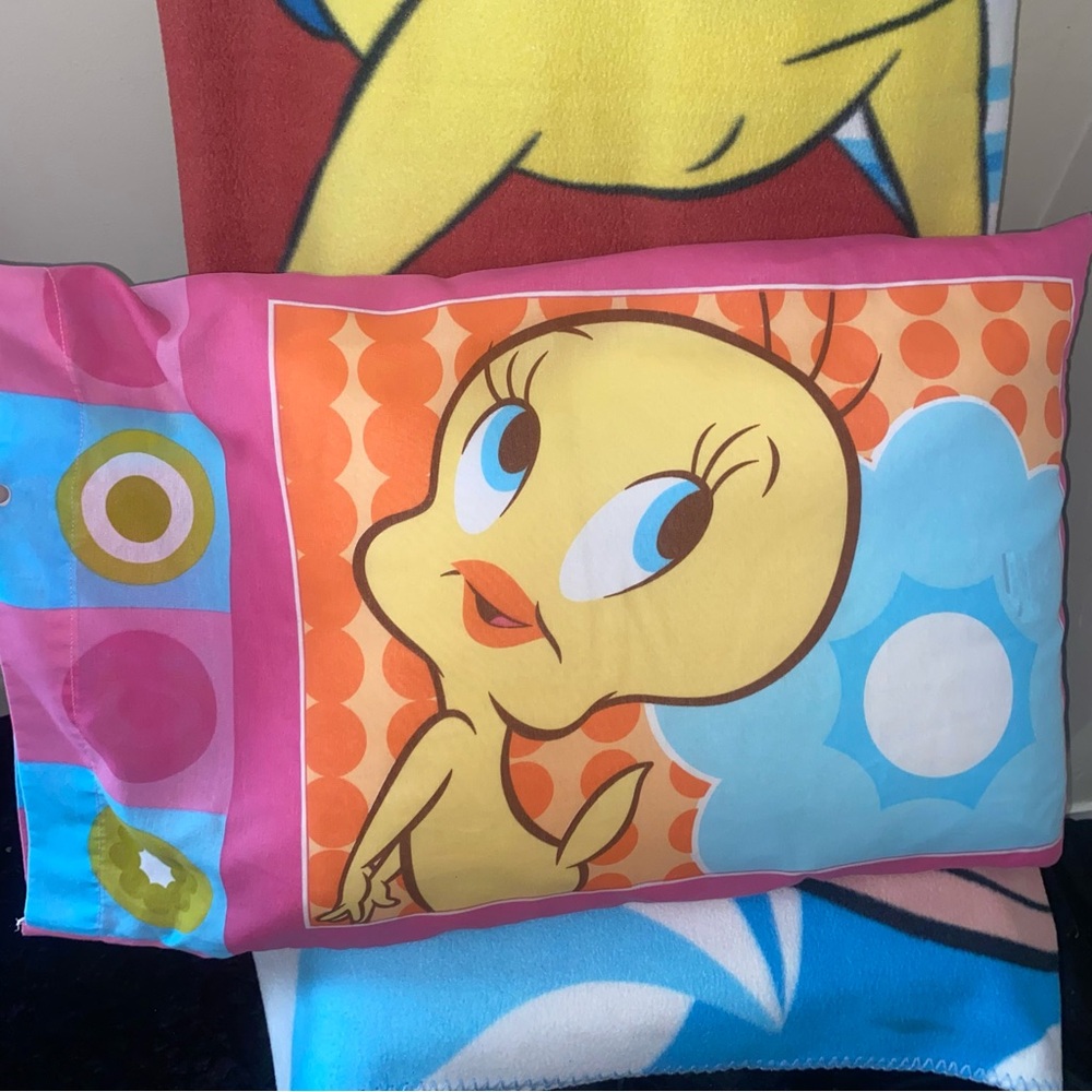 Tweety Bird Pillowcase Looney Tunes Warner Bros. Vintage Bedding Set Pillow